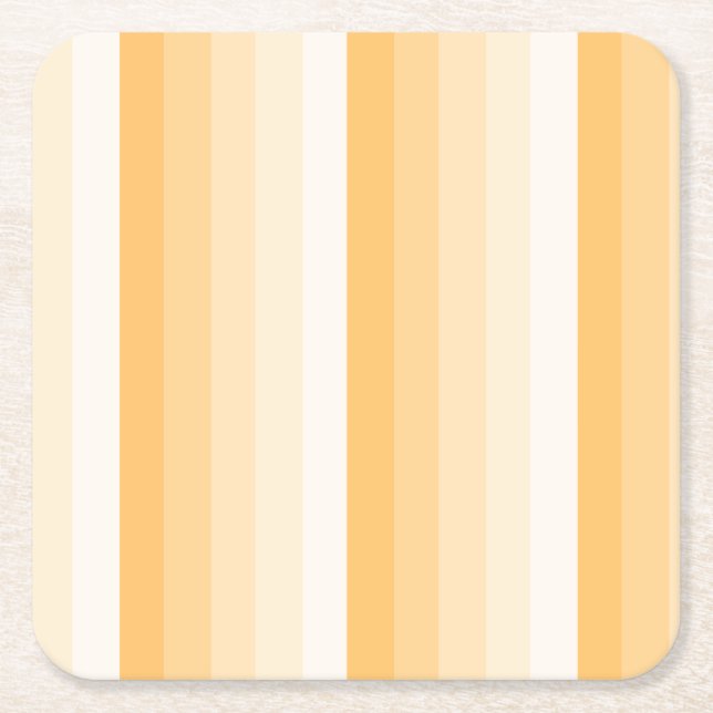 Yellow shadow stripes square paper coaster (Front)