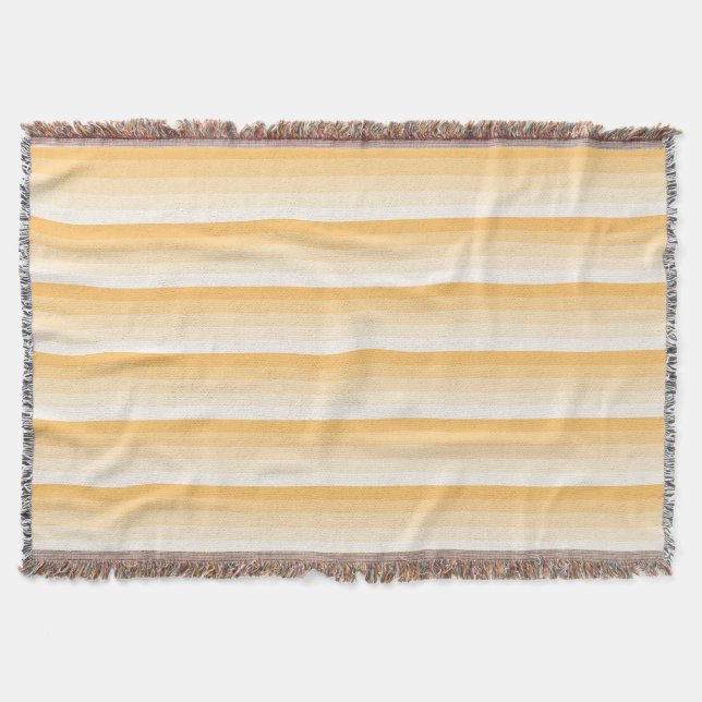 Yellow shadow stripes throw blanket (Front)