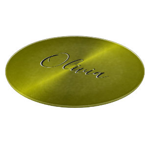 Yellow shiny faux metal cutting board