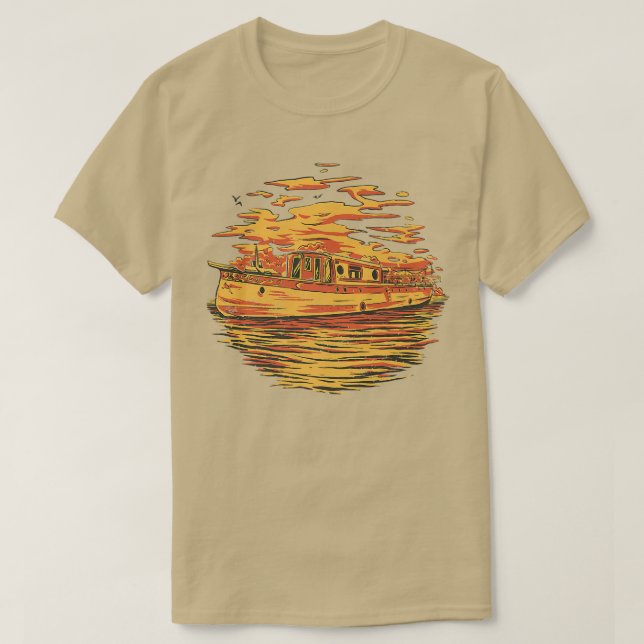 Yellow ship crew sailing Premium  T-Shirt (Design Front)