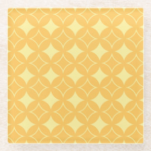 Yellow shippo glass coaster