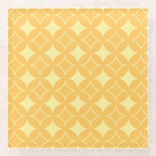 Yellow shippo glass coaster (Front)
