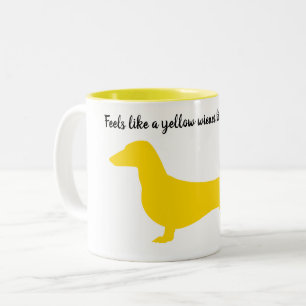 Yellow Silhouette Dachshund Mug