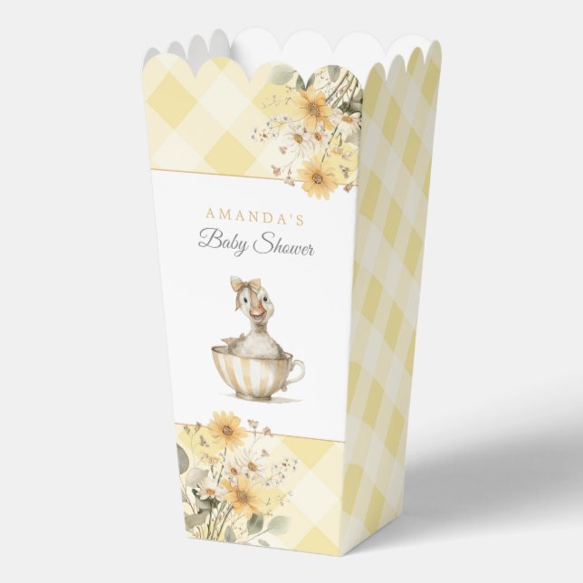 Yellow Silly Goose Baby Shower Popcorn Favour Box (Front)