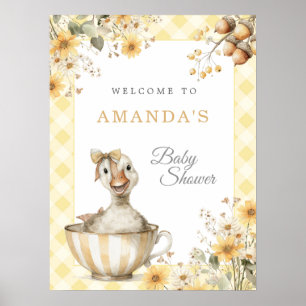 Yellow Silly Goose Baby Shower Welcome Sign