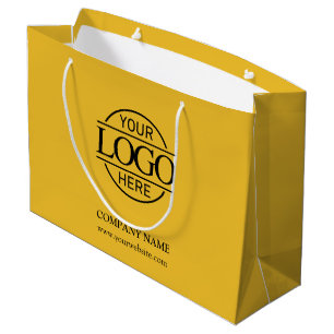 Yellow Simple Branded Business Logo Promotional Large Gift Bag