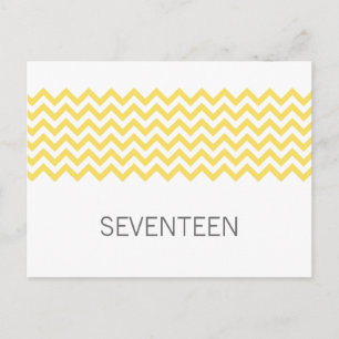 Yellow Simple Chevron Table Number Postcard