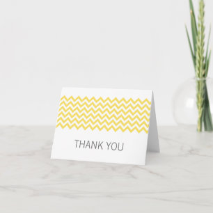 Yellow Simple Chevron Thank You Card