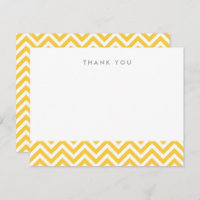 Yellow Simple Chevron Thank You Note Cards