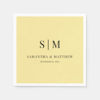 Yellow Simple Elegant Couple Initials Wedding