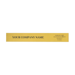 Yellow Simple Elegant Minimalist Custom Business Wrap Around Label