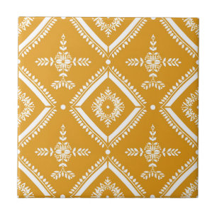 Yellow Simple Indian Geometric Elegant Rustic Tile