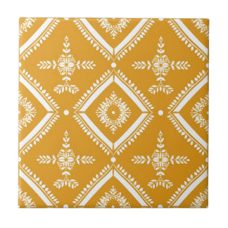 Yellow Simple Indian Geometric Elegant Rustic Tile
