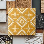 Yellow Simple Indian Geometric Elegant Rustic Tile<br><div class="desc">This Yellow Simple Indian Geometric Elegant Rustic ceramic tile adds a touch of elegance to any space. Featuring a stunning mustard yellow geometric pattern, this tile combines modern design with a traditional aesthetic. Perfect for enhancing bathrooms, kitchens, or accent walls, its minimalist and sophisticated look makes it a versatile decor...</div>