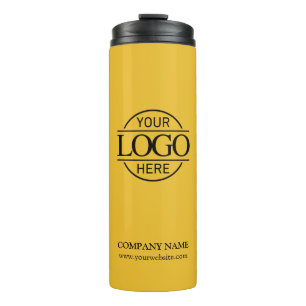 Yellow Simple Modern Branded Company Business Logo Thermal Tumbler