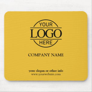Yellow Simple Modern Custom Company Business Logo Mouse Mat