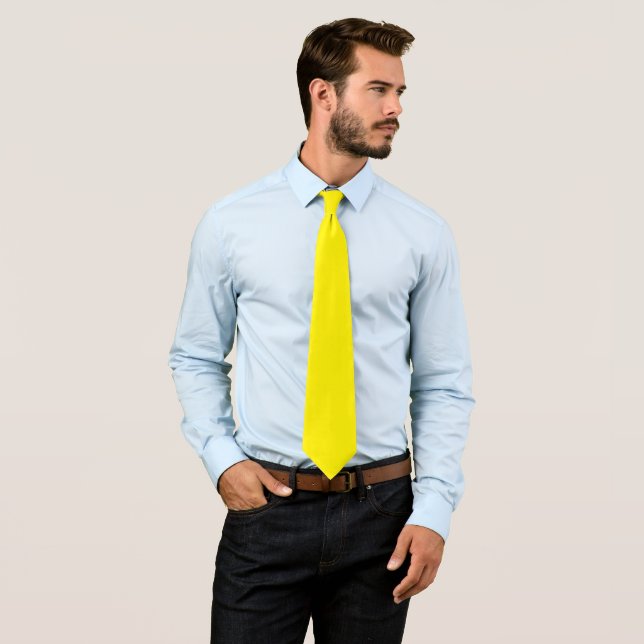 Yellow Simple Solid Plain Tie (In Situ)