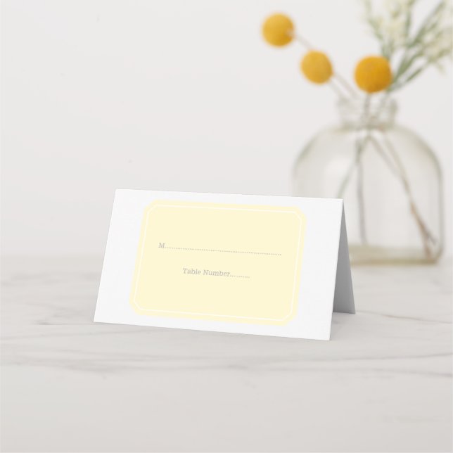 Yellow Simply Elegant Place Cards (Front)
