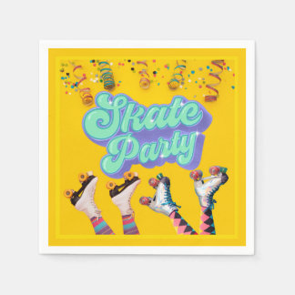 Yellow Skate Party Napkin