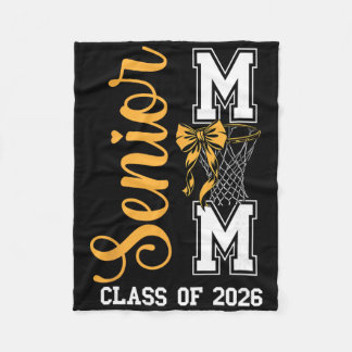 Yellow Sketll Bow Senior Mum Cl Of 2026 Graduation Fleece Blanket