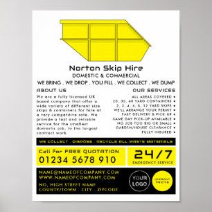 Yellow Skip, Skip/Dumpster Company Advertising Poster