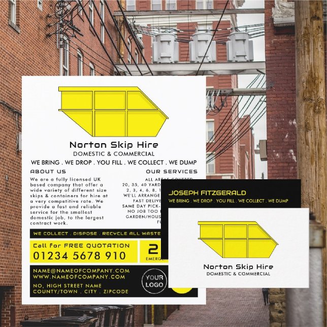 Yellow Skip, Skip/Dumpster Company Business Card (Creator Uploaded)