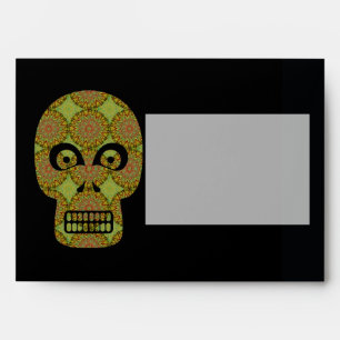 Yellow Skull Fractal Pattern Envelopes