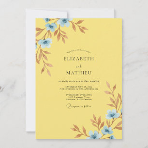 Yellow Sky Petal Wedding Invitation