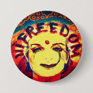 Yellow Smile Face for Freedom 7.5 Cm Round Badge
