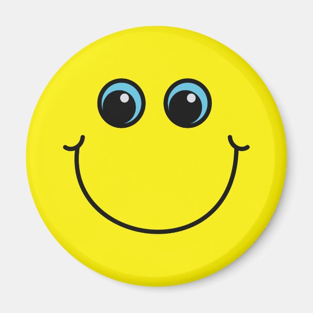 Yellow Smiling Emoji Face Magnet (Front)