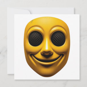 Yellow Smiling Mask Invitation