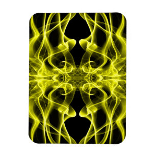 Yellow Smoke Symmetrical Minimalist Black Magnet