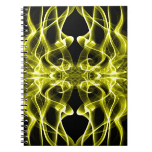 Yellow Smoke Symmetrical Minimalist Black Notebook