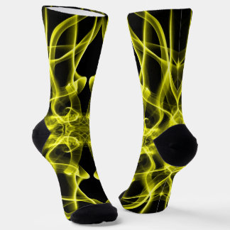 Yellow Smoke Symmetrical Minimalist Black Socks
