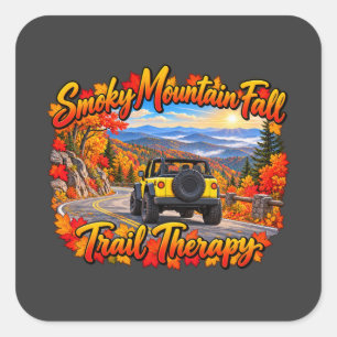 Yellow_Smoky Mountain Fall Trail Therapy Square Sticker