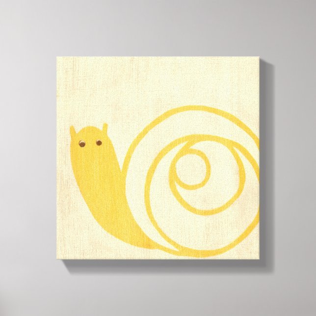 Yellow Snail on Cream Background Canvas Print (Front)