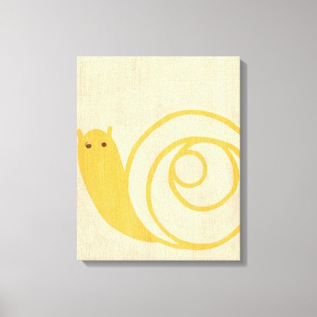 Yellow Snail on Cream Background Canvas Print (Front)