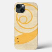 Yellow Snail on Cream Background