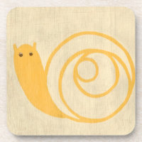 Yellow Snail on Cream Background