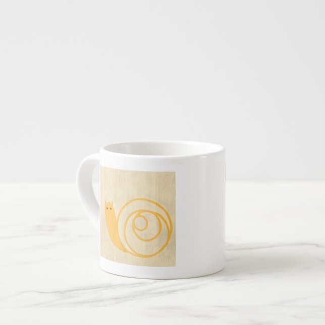 Yellow Snail on Cream Background Espresso Cup (Front Left)
