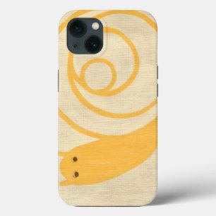 Yellow Snail on Cream Background iPhone 13 Case
