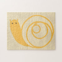 Yellow Snail on Cream Background