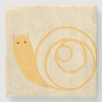 Yellow Snail on Cream Background
