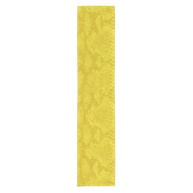 Yellow Snake Skin Gorgeous Leather Texture Short Table Runner (Front)
