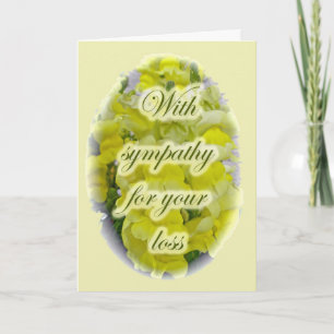 Yellow Snapdragon Sympathy Card
