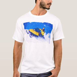 Yellow Snowmobile in Blizzard T-Shirt