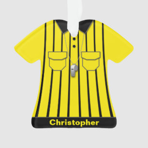 Yellow Soccer Referee Uniform Personalised Ornament