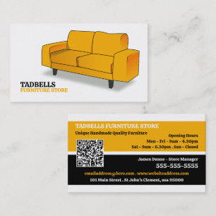 Yellow Sofa - Furniture Store Sales Business Card