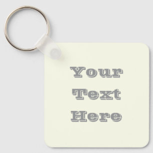 Yellow Soft Pale White Pastel Solid Colour Key Ring
