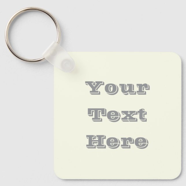 Yellow Soft Pale White Pastel Solid Colour Key Ring (Front)